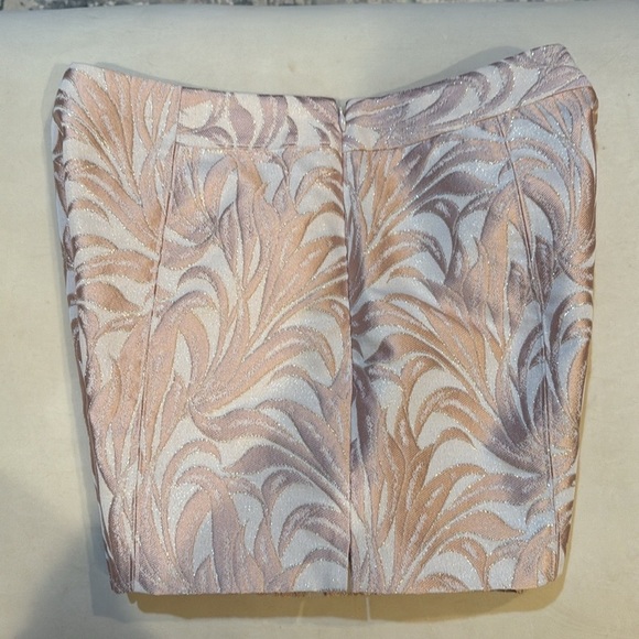 Intermix Lydia Lurex Pink Metallic Jacquard Leaf Side Zip Short - Picture 5 of 14